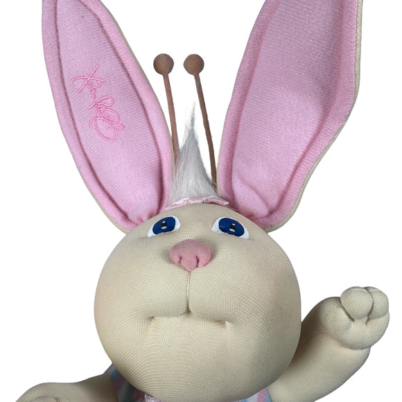 Vintage Cabbage Patch Kids Bunny Bee Plush Toy Blue Pink Xavier Roberts Lot of 2 - Picture 7 of 12